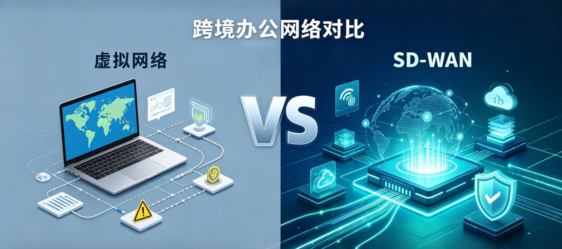 企业跨境办公，选虚拟网络还是SD-WAN？看完秒懂！
